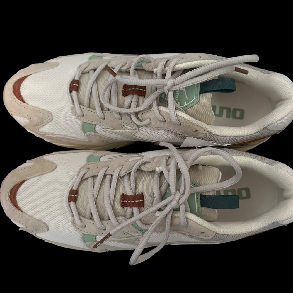 Mizuno Wave Rider 10 White and Brown Athletic Shoes - Picture 2 of 8